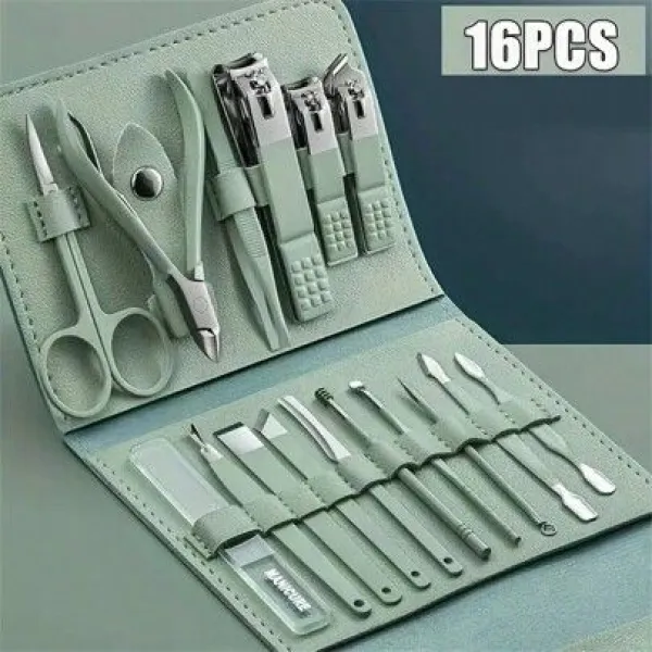 Nail Clippers Set, 16pcs Manicure & Pedicure Tools